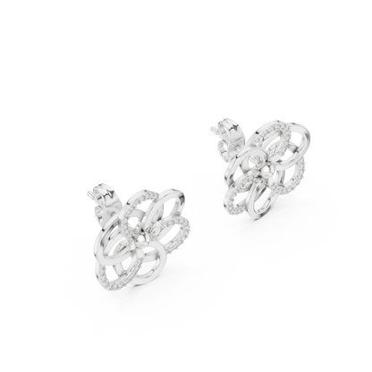 Elegant Interwoven Petal Diamond Studs