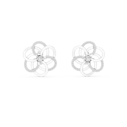 Elegant Interwoven Petal Diamond Studs
