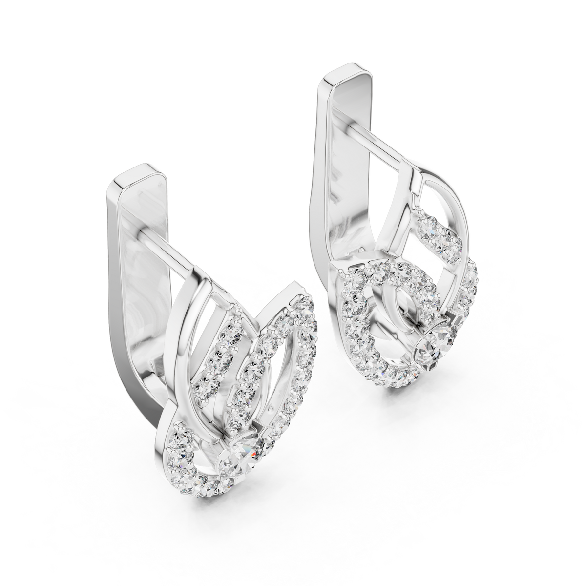 Regal Interwoven Round Diamond Hoops