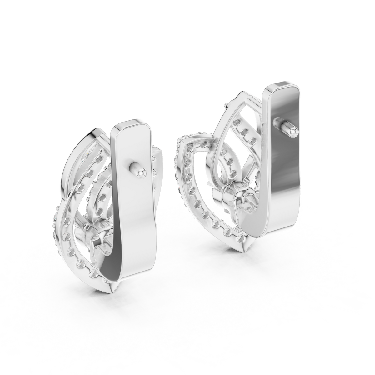 Regal Interwoven Round Diamond Hoops