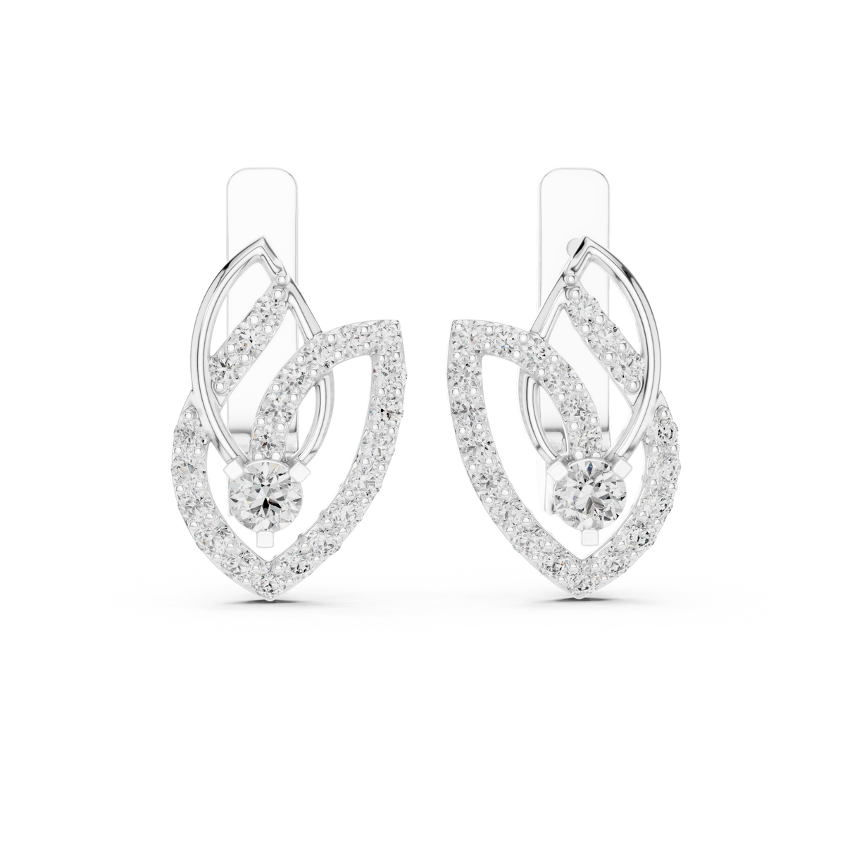 Regal Interwoven Round Diamond Hoops