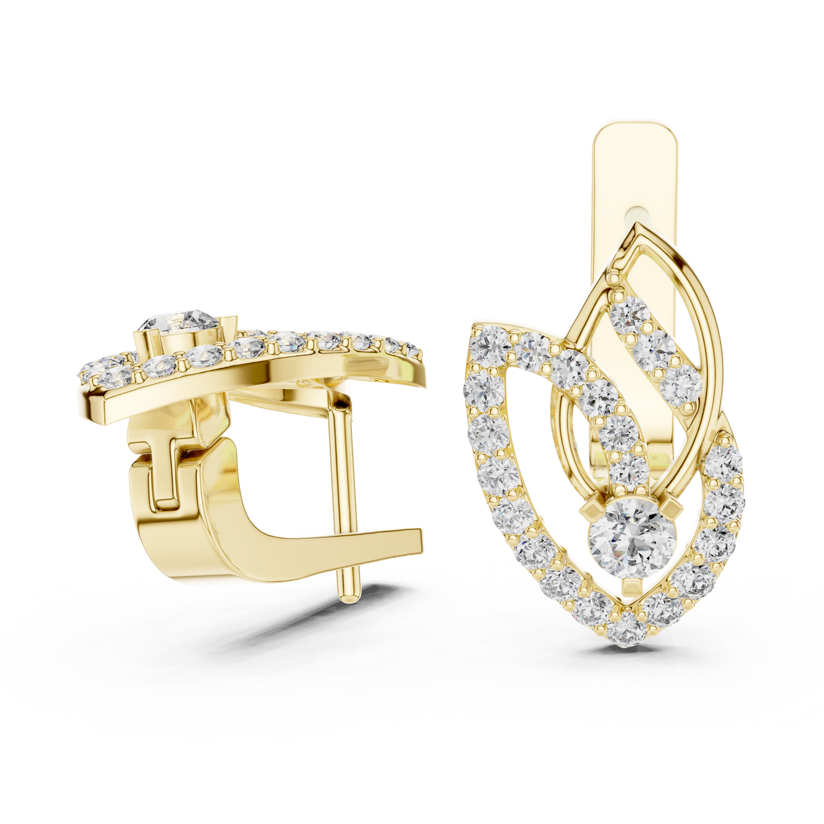 Regal Interwoven Round Diamond Hoops