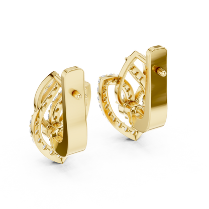 Regal Interwoven Round Diamond Hoops