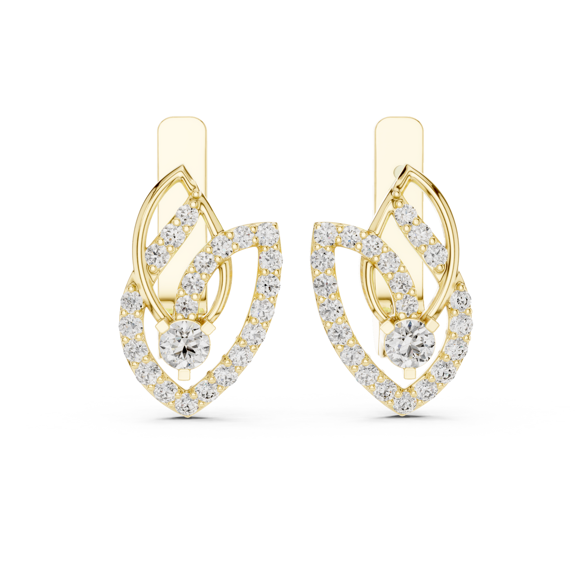 Regal Interwoven Round Diamond Hoops
