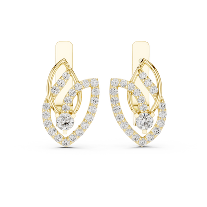 Regal Interwoven Round Diamond Hoops
