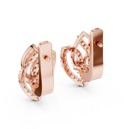 Regal Interwoven Round Diamond Hoops
