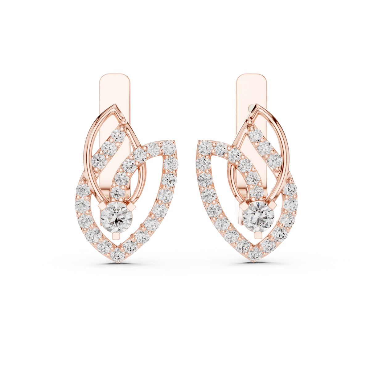 Regal Interwoven Round Diamond Hoops