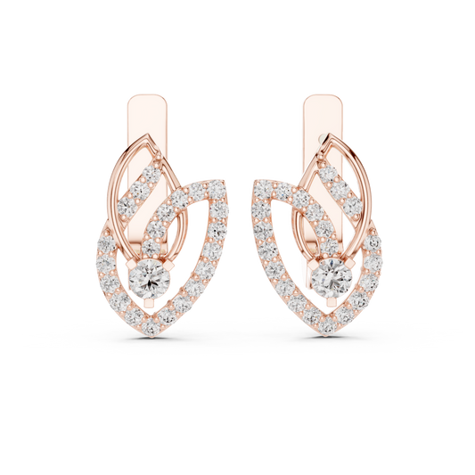 Regal Interwoven Round Diamond Hoops