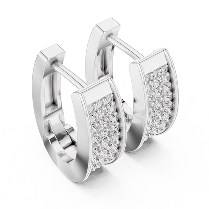 Regal Pavé Panel Diamond Hoops