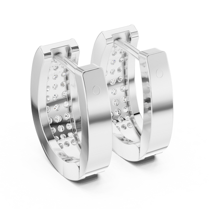 Regal Pavé Panel Diamond Hoops