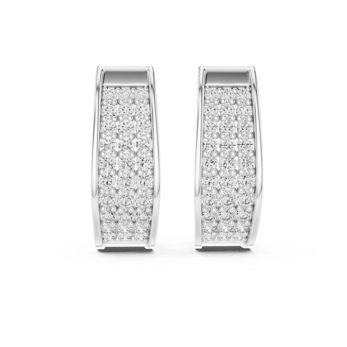 Regal Pavé Panel Diamond Hoops