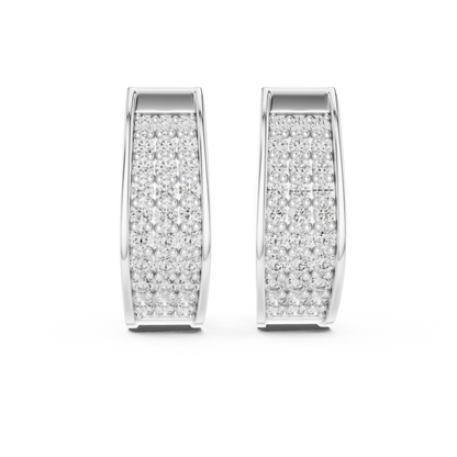 Regal Pavé Panel Diamond Hoops