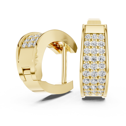 Regal Pavé Panel Diamond Hoops