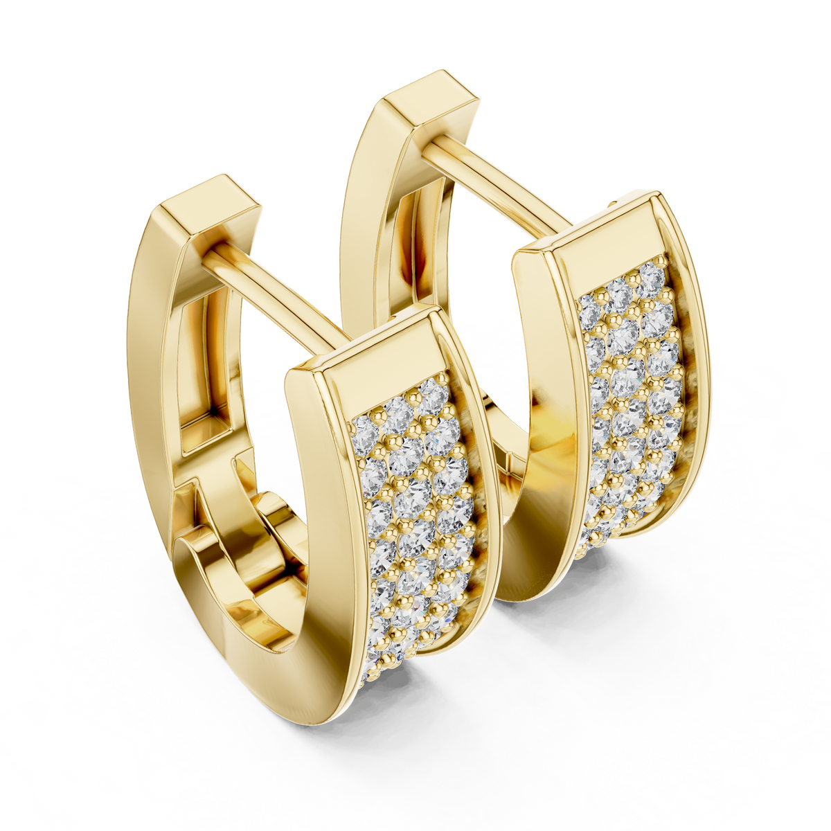 Regal Pavé Panel Diamond Hoops