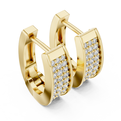 Regal Pavé Panel Diamond Hoops