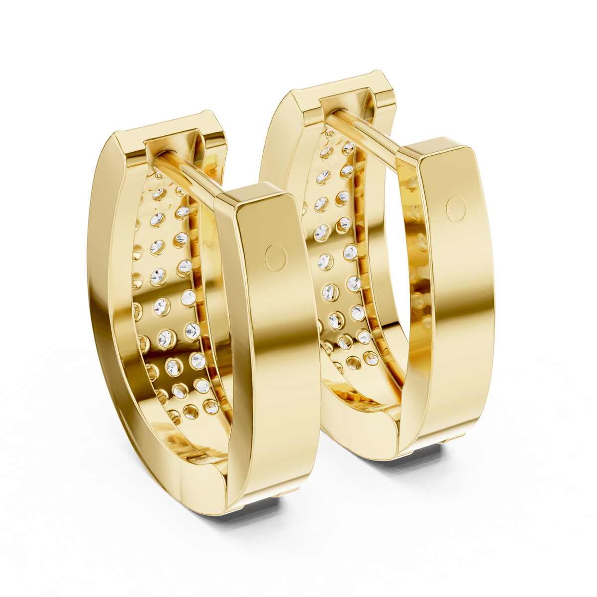 Regal Pavé Panel Diamond Hoops