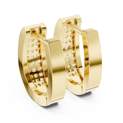 Regal Pavé Panel Diamond Hoops