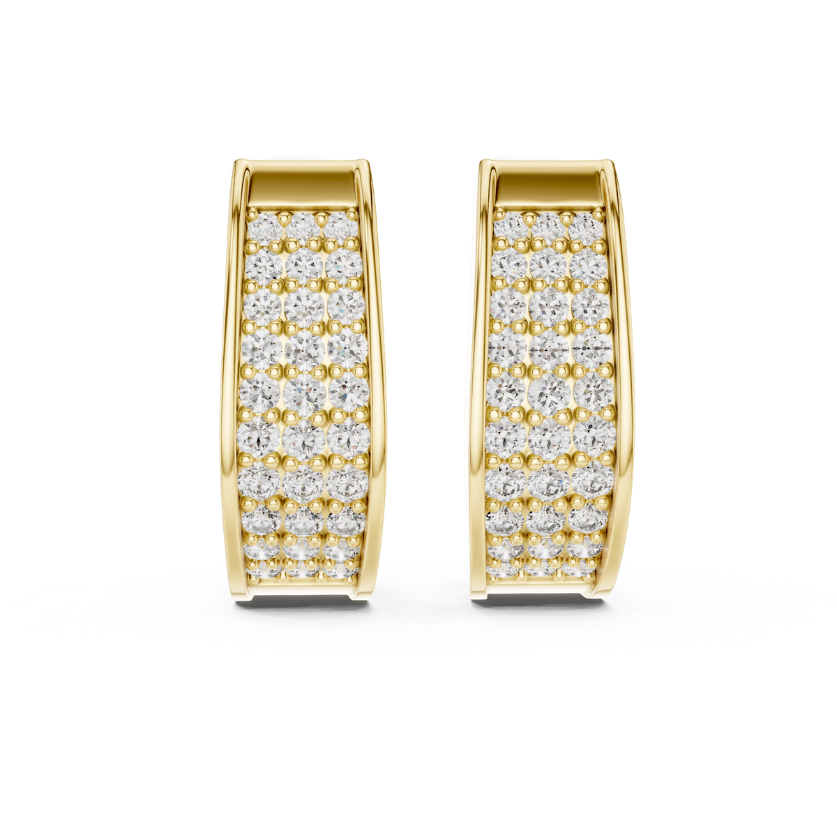 Regal Pavé Panel Diamond Hoops
