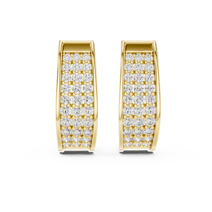 Regal Pavé Panel Diamond Hoops