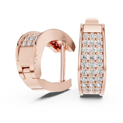 Regal Pavé Panel Diamond Hoops