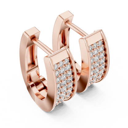 Regal Pavé Panel Diamond Hoops
