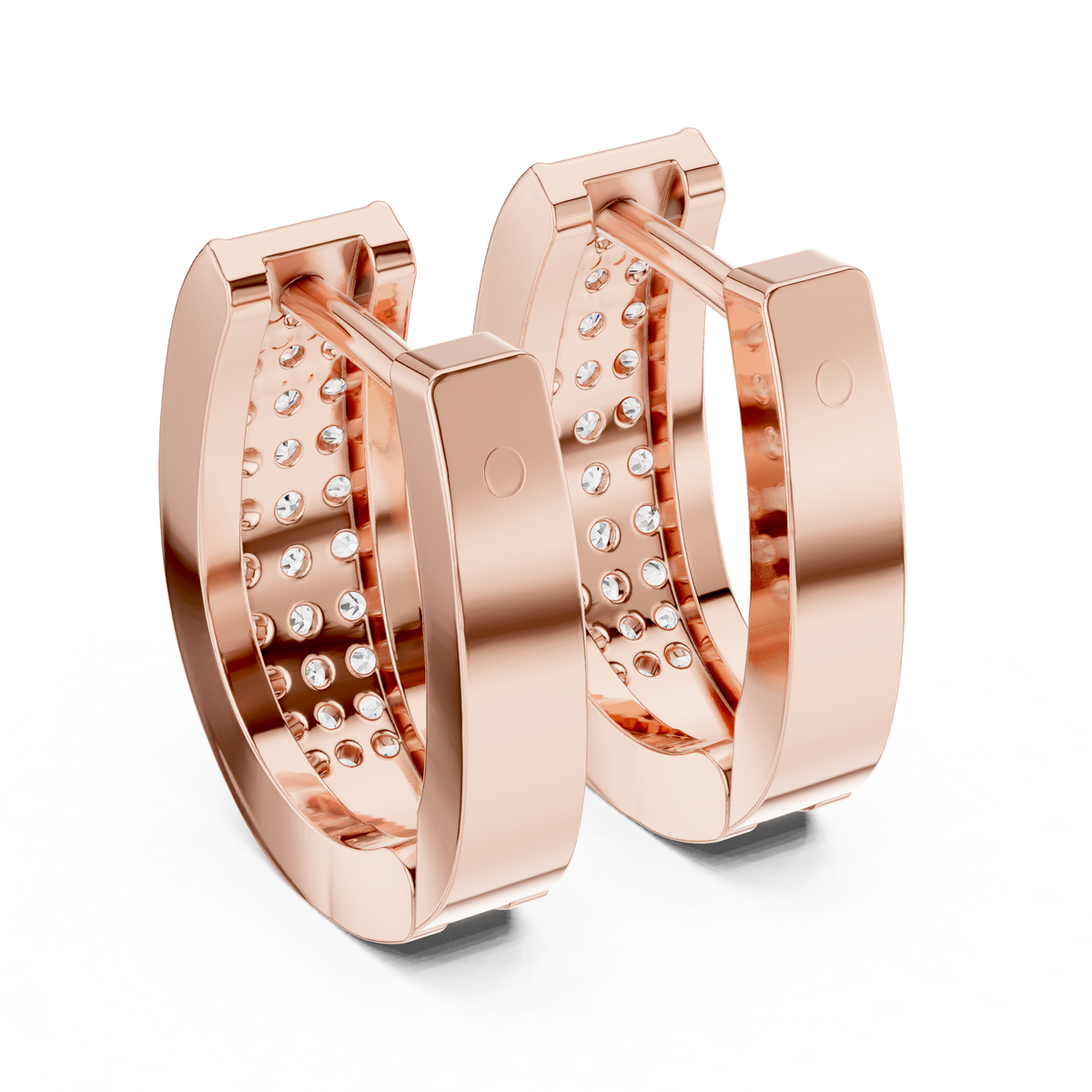 Regal Pavé Panel Diamond Hoops
