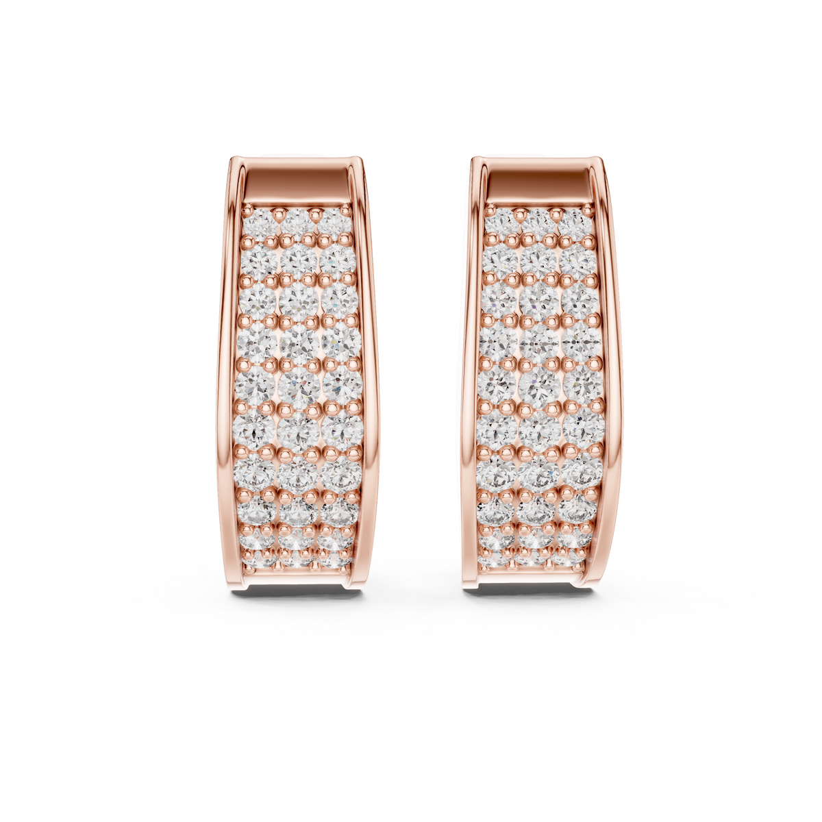 Regal Pavé Panel Diamond Hoops