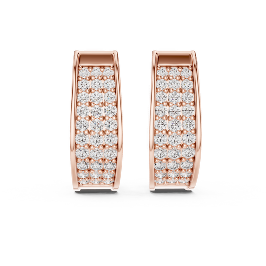 Regal Pavé Panel Diamond Hoops