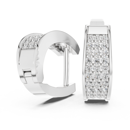 Regal Pavé Panel Diamond Hoops