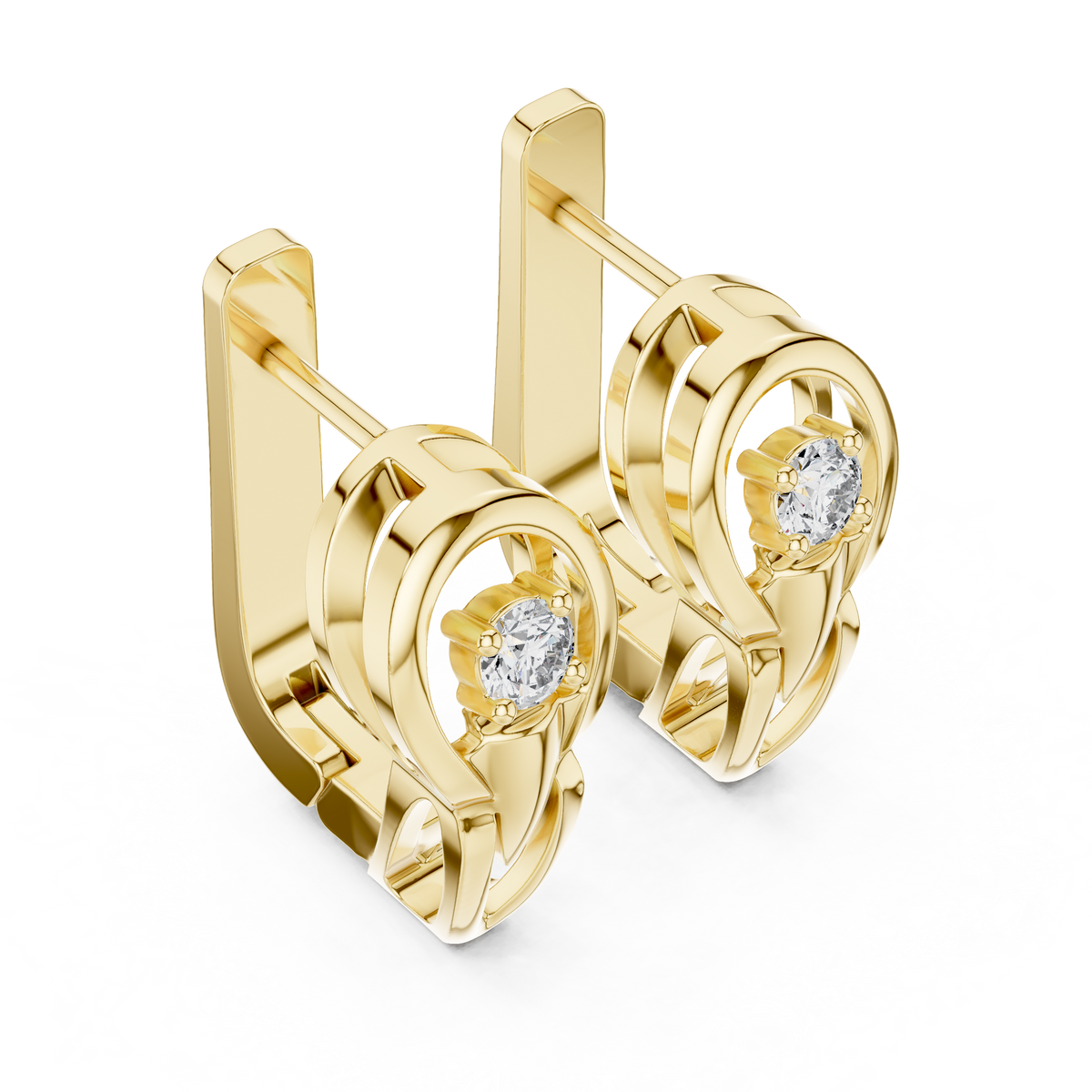 Elegant Oval Frame Solitaire Diamond Hoops