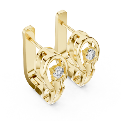 Elegant Oval Frame Solitaire Diamond Hoops
