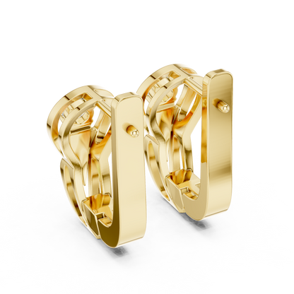 Elegant Oval Frame Solitaire Diamond Hoops