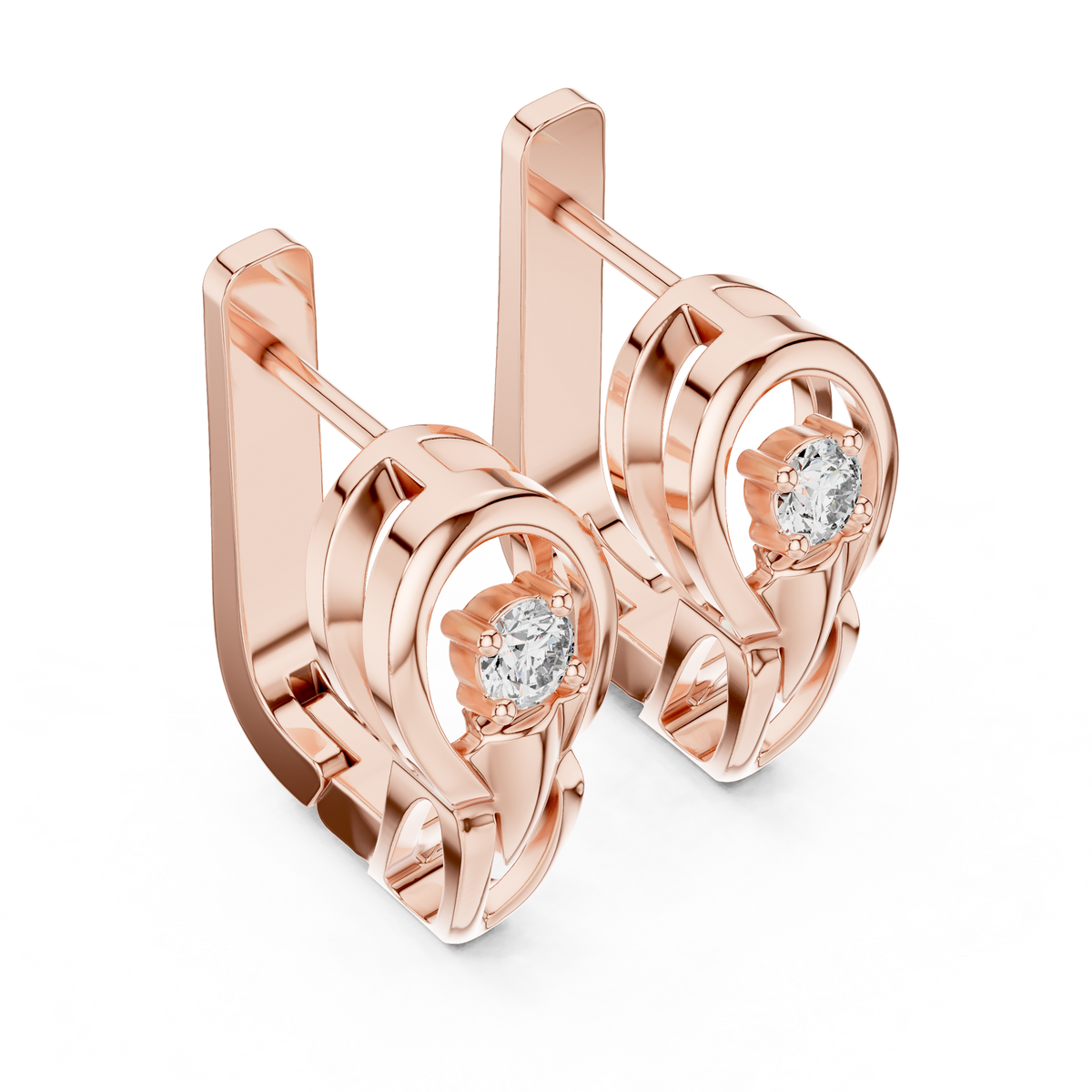 Elegant Oval Frame Solitaire Diamond Hoops
