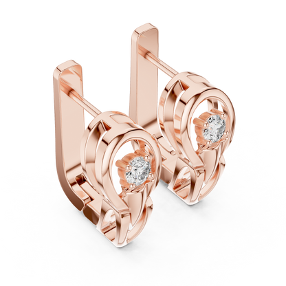 Elegant Oval Frame Solitaire Diamond Hoops
