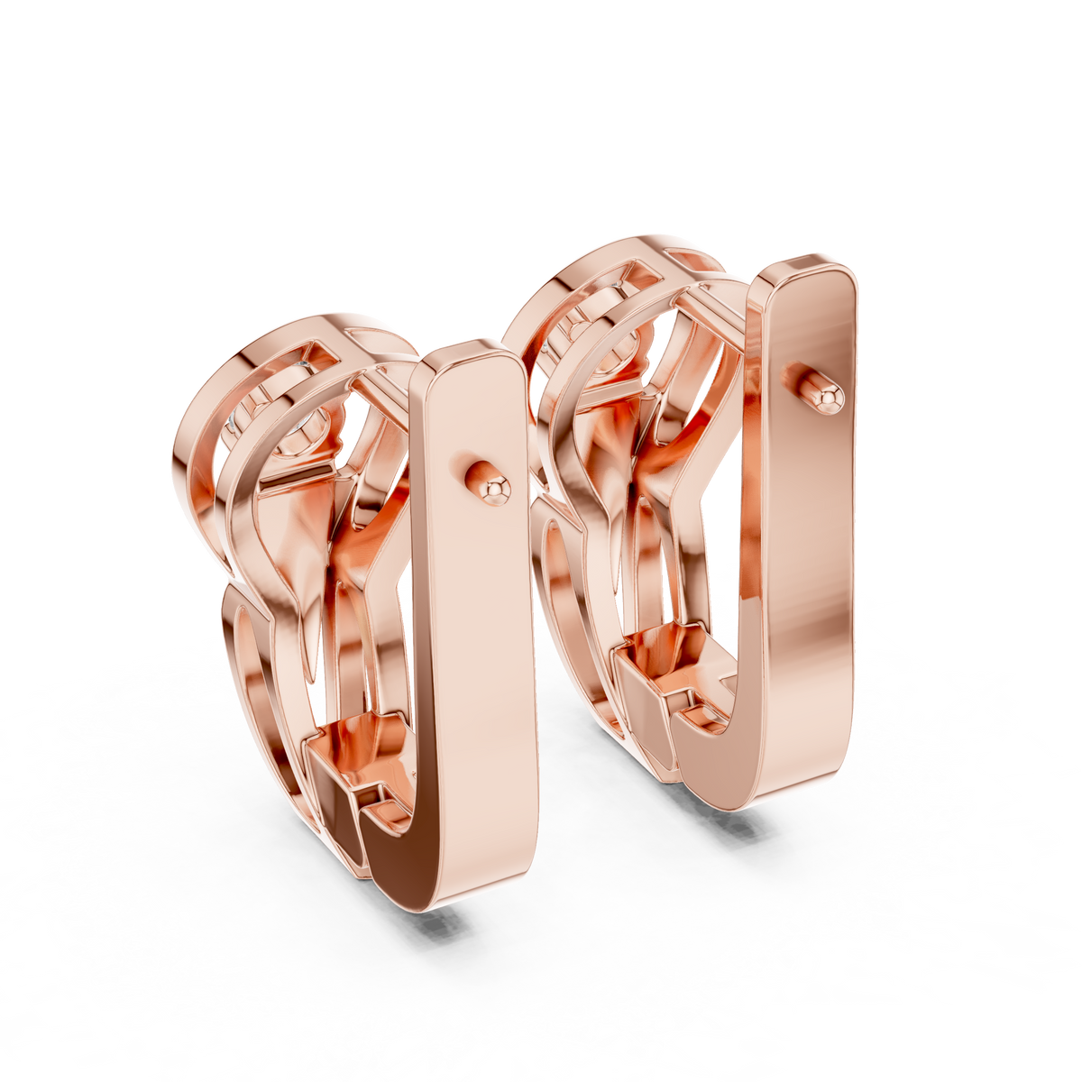 Elegant Oval Frame Solitaire Diamond Hoops