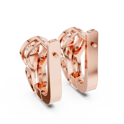 Elegant Oval Frame Solitaire Diamond Hoops