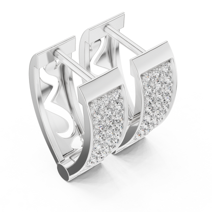 Regal Rectangular Pavé Diamond Hoops