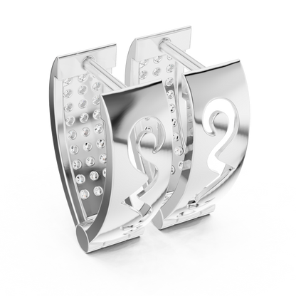 Regal Rectangular Pavé Diamond Hoops