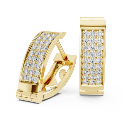 Regal Rectangular Pavé Diamond Hoops