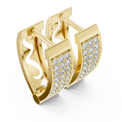 Regal Rectangular Pavé Diamond Hoops