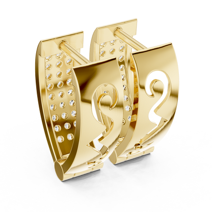 Regal Rectangular Pavé Diamond Hoops