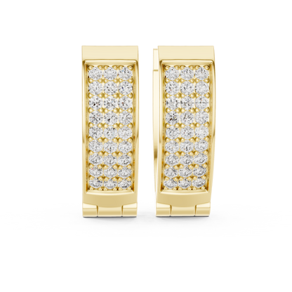 Regal Rectangular Pavé Diamond Hoops