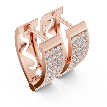 Regal Rectangular Pavé Diamond Hoops