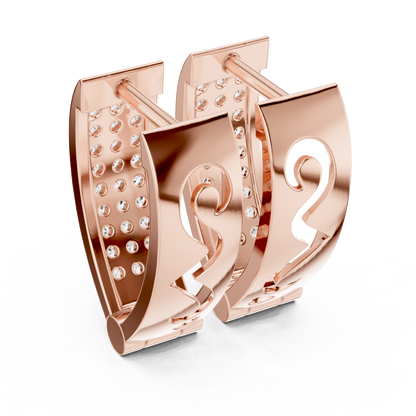 Regal Rectangular Pavé Diamond Hoops