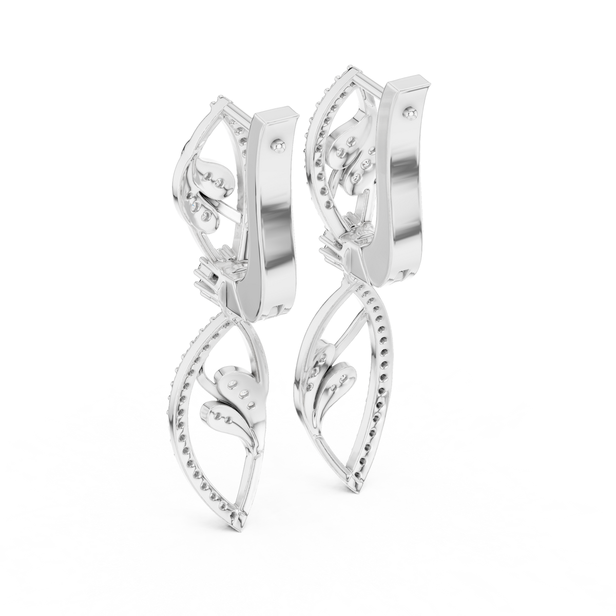 Elegant Vine Cascade Diamond Drop Earring