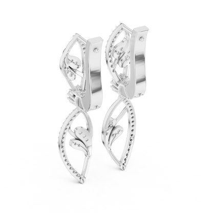 Elegant Vine Cascade Diamond Drop Earring