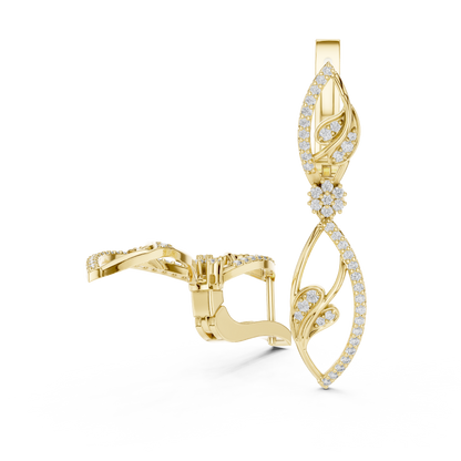 Elegant Vine Cascade Diamond Drop Earring