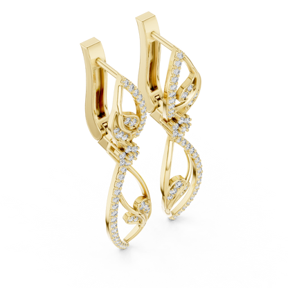 Elegant Vine Cascade Diamond Drop Earring
