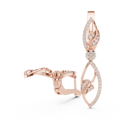 Elegant Vine Cascade Diamond Drop Earring