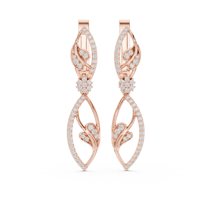 Elegant Vine Cascade Diamond Drop Earring